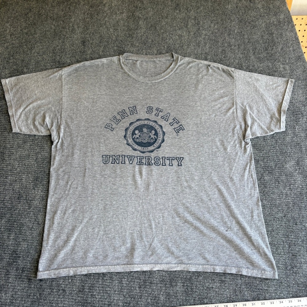 Penn State University T-Shirt Mens Heather Gray Graphic Short Sleeve Tee